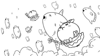 tải file tranh tô màu Coloriage Chiikawaaa