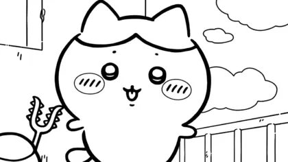 in tranh tô màu Coloriage Chiikawaaa chất lượng cao