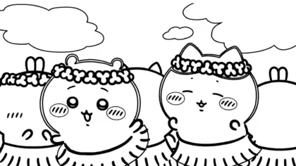 tải hình tô màu Coloriage Chiikawaaa cho bé 4 tuổi