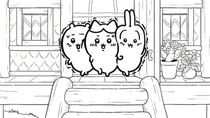 in hình tô màu Coloriage Chiikawaaa chất lượng cao