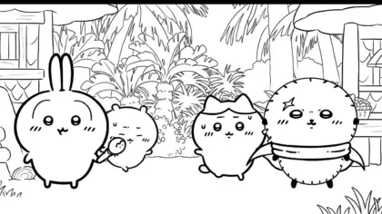 file tranh tô màu Coloriage Chiikawaaa cho bé in