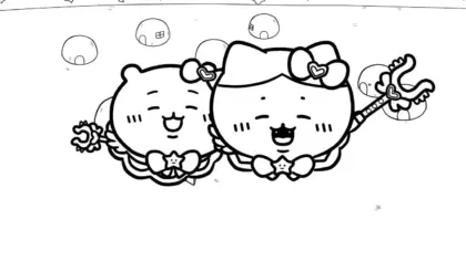 tranh tô màu Coloriage Chiikawaaa cho bé 5 tuổi chất lượng cao