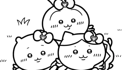 file hình tô màu Coloriage Chiikawaaa cho bé 4-5 tuổi