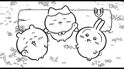 tải tranh tô màu Coloriage Chiikawaaa cho bé 5 tuổi