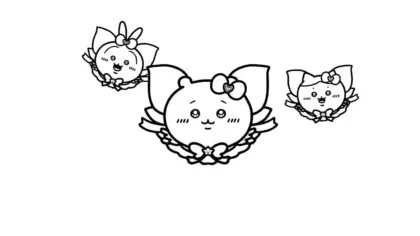 tải hình tô màu Coloriage Chiikawaaa cho bé chất lượng cao