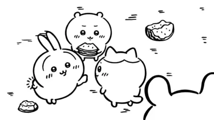 in hình tô màu Coloriage Chiikawaaa cho bé