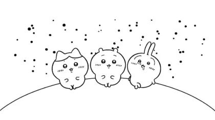 in hình tô màu Coloriage Chiikawaaa cho bé 4 tuổi