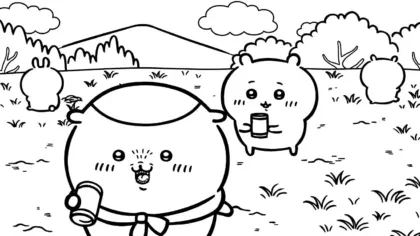in tranh tô màu Coloriage Chiikawaaa cho bé 5 tuổi