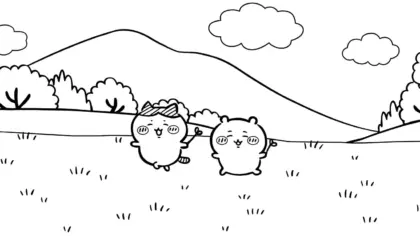 tải tranh tô màu Coloriage Chiikawaaa chất lượng cao