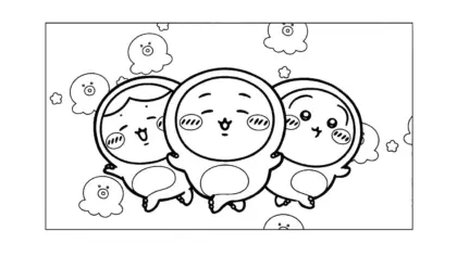 tải hình tô màu Coloriage Chiikawaaa cho bé 6 tuổi
