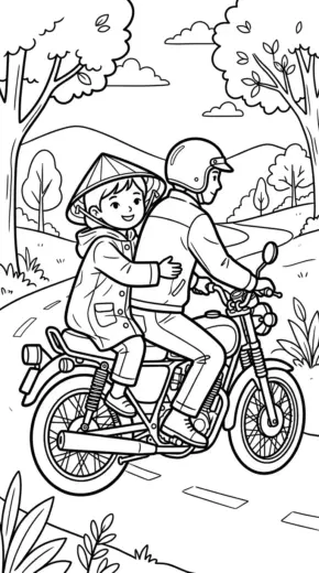 tranh tô màu Tranh Tô Màu Áo Mưa 1 cho bé 5 tuổi