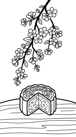 in hình tô màu Tranh Tô Màu Bánh Trung Thu 25 cho bé