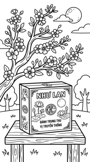hình tô màu Tranh Tô Màu Bánh Trung Thu 31 cho bé