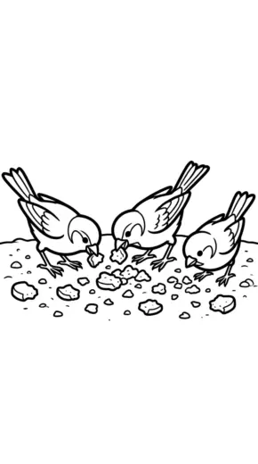 in hình tô màu Con Chim Sẻ cho bé