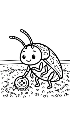 file hình tô màu Con Gián cho bé 4-5 tuổi
