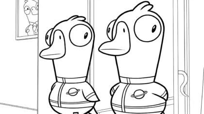 in hình tô màu Goose Goose Duck khổ A4