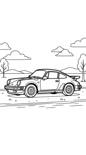 hình tô màu Tranh Tô Màu Porsche 1 pdf