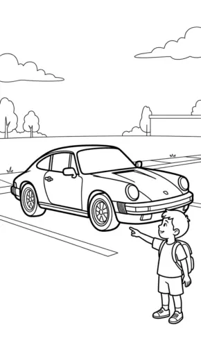 hình tô màu Tranh Tô Màu Porsche 10 cho bé tải về
