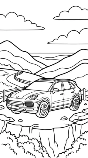in tranh tô màu Tranh Tô Màu Porsche 11
