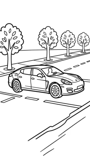 tải tranh tô màu Tranh Tô Màu Porsche 13