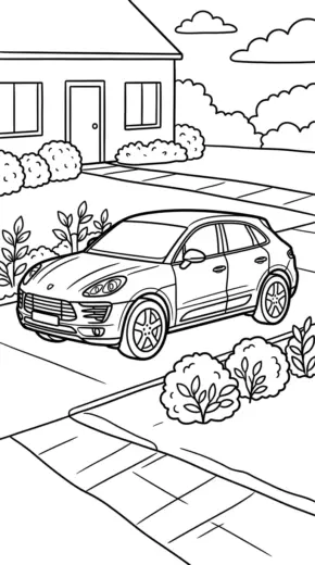 in hình tô màu Tranh Tô Màu Porsche 22 cho bé 3 tuổi