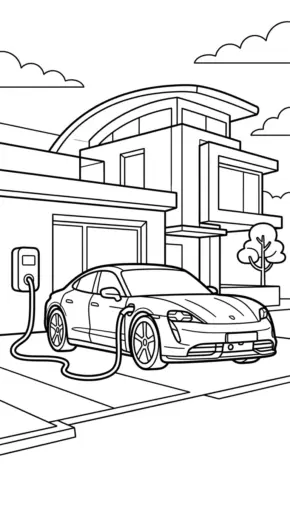 tranh tô màu Tranh Tô Màu Porsche 26 cho bé 7 tuổi chất lượng cao