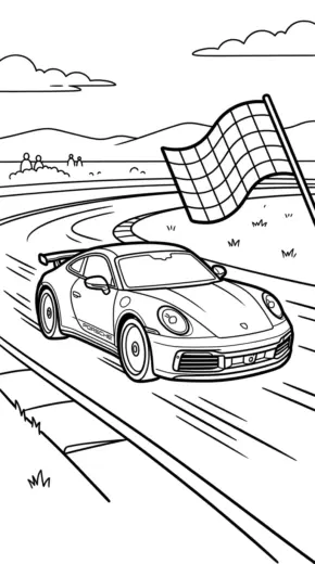 tải tranh tô màu Tranh Tô Màu Porsche 27 cho bé 4 tuổi