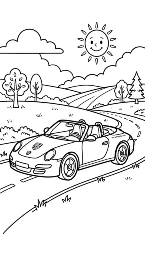 hình tô màu Tranh Tô Màu Porsche 3 cho bé mới nhất
