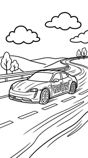 in hình tô màu Tranh Tô Màu Porsche 31 cho bé 7 tuổi