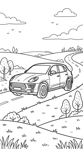 tranh tô màu Tranh Tô Màu Porsche 35 cho bé tải chất lượng cao