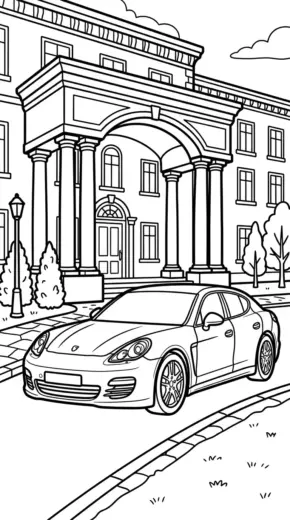 tranh tô màu Tranh Tô Màu Porsche 5 cho bé 5 tuổi chất lượng cao