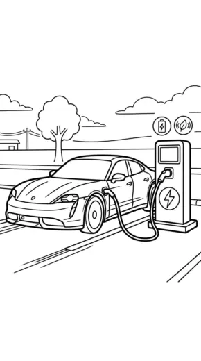 tải file hình tô màu Tranh Tô Màu Porsche 8