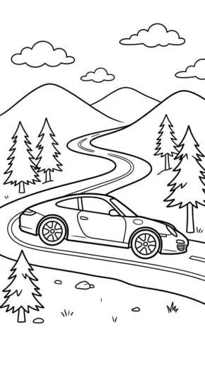 in tranh tô màu Tranh Tô Màu Porsche 9 chất lượng cao