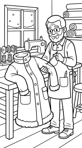 hình tô màu Tranh Tô Màu Thợ May 10 cho bé 8 tuổi chất lượng cao