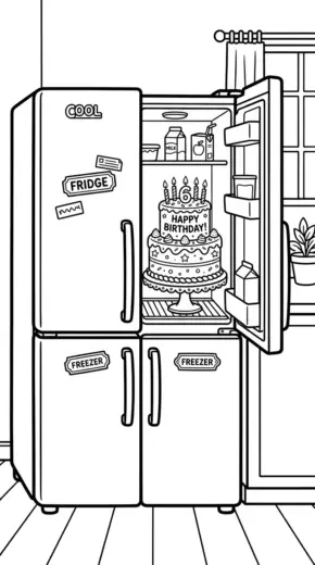 tải hình tô màu Tranh tô màu tủ lạnh 9 cho bé 6 tuổi