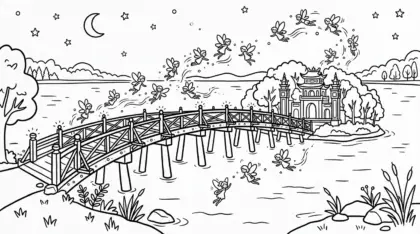 tranh tô màu tranh tô màu Cầu Thê Húc 18 cho bé 7 tuổi