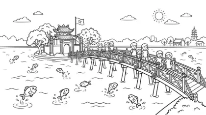 mẫu in hình tô màu tranh tô màu Cầu Thê Húc 24 cho bé