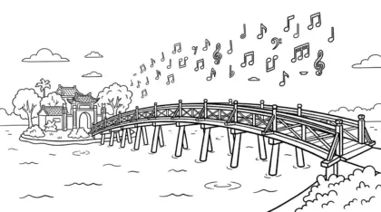 in hình tô màu tranh tô màu Cầu Thê Húc 28 cho bé
