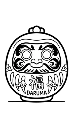in tranh tô màu Daruma cho bé 3 tuổi