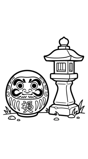 tải tranh tô màu Daruma cho bé 8 tuổi