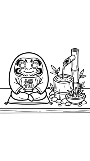 tranh tô màu Daruma pdf
