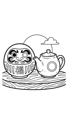 tải hình tô màu Daruma cho bé 3 tuổi