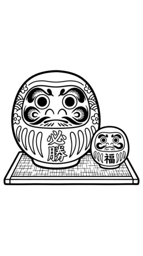 hình tô màu Daruma cho bé 8 tuổi chất lượng cao
