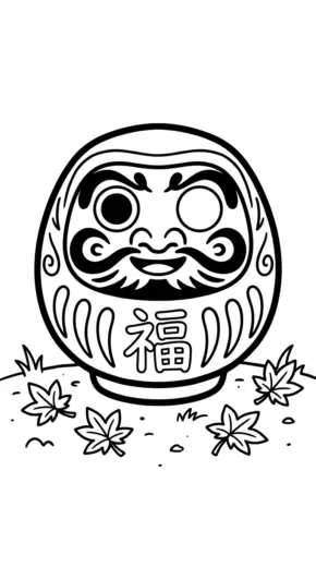 tranh tô màu Daruma cho bé 8 tuổi