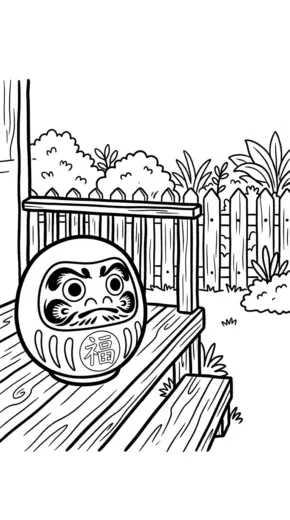 file tranh tô màu Daruma cho bé in