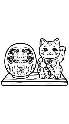 tải tranh tô màu Daruma chất lượng cao