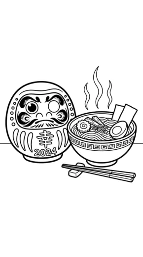 in tranh tô màu Daruma cho bé 4 tuổi