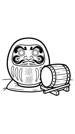 tranh tô màu Daruma cho bé 7 tuổi