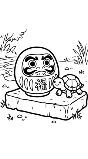 tranh tô màu Daruma cho bé 5 tuổi chất lượng cao