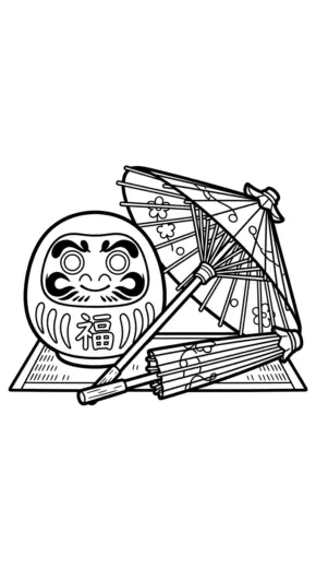 in hình tô màu Daruma chất lượng cao